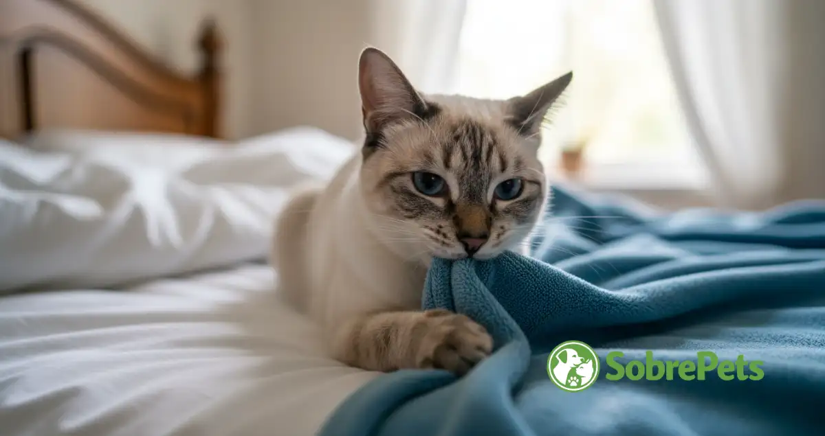 Por Que Seu Gato Adulto Ainda Insiste em 'Mamar' no Cobertor?
